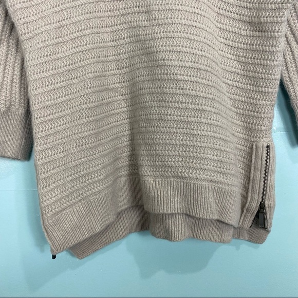 Garnet Hill Side Zipper Beige Knit Pullover Sweater Sz‎ M - Picture 3 of 8